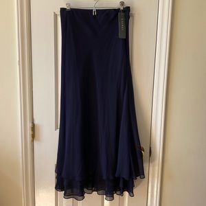 Ralph Lauren navy silk skirt